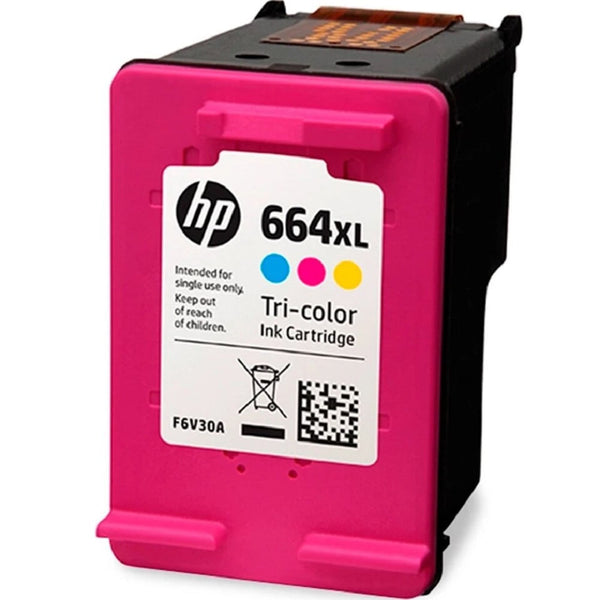 Tinta original HP 664XL (F6V31AL) alto rendimiento tricolor